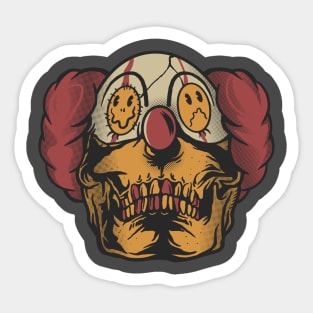 Emoticon x skull x clown Sticker